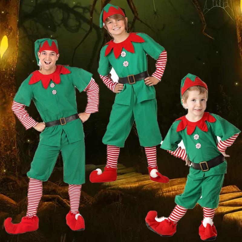 Costumi da Elfo di Halloween e Natale per Bambini - Abbigliamento Cosplay per Adulti Uomini e Donne per Spettacoli