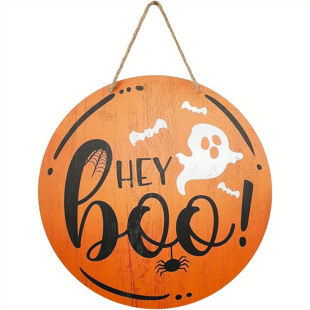

2d Flat 20*20cm, Halloween Home Decoration, Halloween Wooden Circular Logo, Creative Decoration, for Home, Club, Garden, Bedroom, Bar Decor. 20*20cm