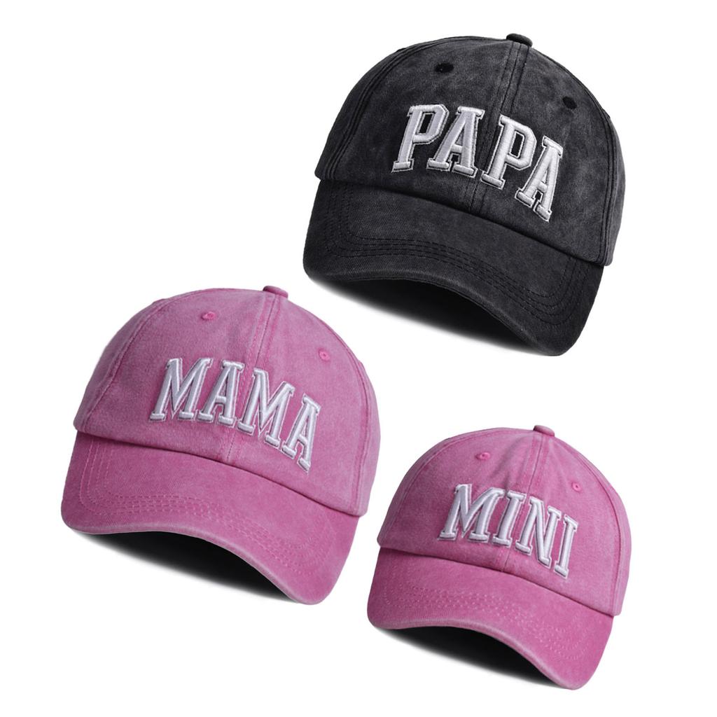 Family Pack Baseball Hats 3D Embroidery Comfortable Adjustable Closure Suitable For Everyone