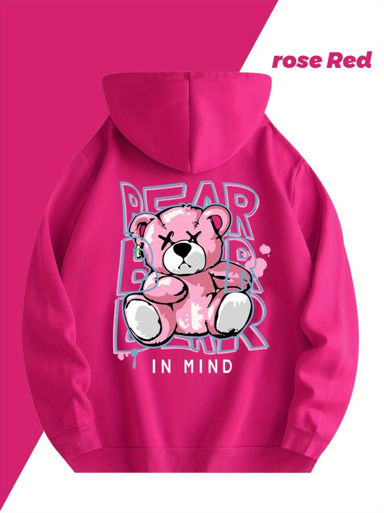 2025 Neue Herbst Herrenmode Bär Gedruckt Weicher und Bequemer Hoodie Outdoor Vielseitige Streetstyle Kleidung
