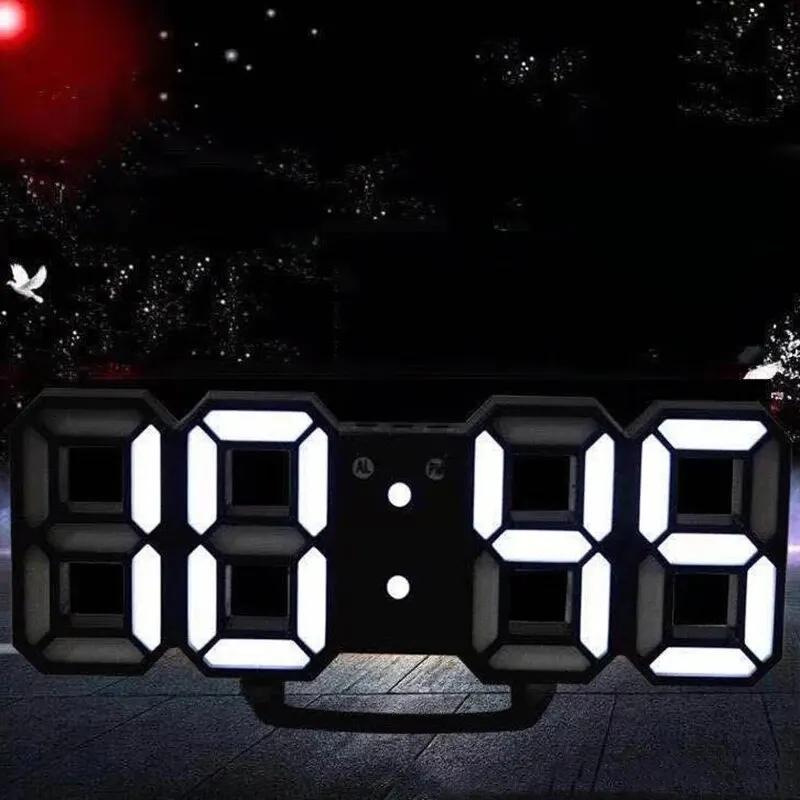 3D Mini Clock LED Digital Wall Clock Desk Clock Electronic Alarm Clock Living Room Wall Clock DIY Kitchen Timer Cute Timer