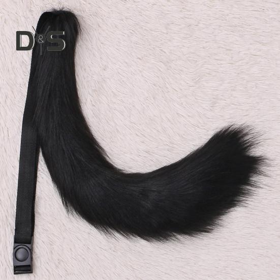 Cosplay Fake Fox Tail Soft Fuzzy Plush Solid Color Adjustable Waist Circumference Elastic Band Performance Club Dance Paty Costumes Prop Artificial
