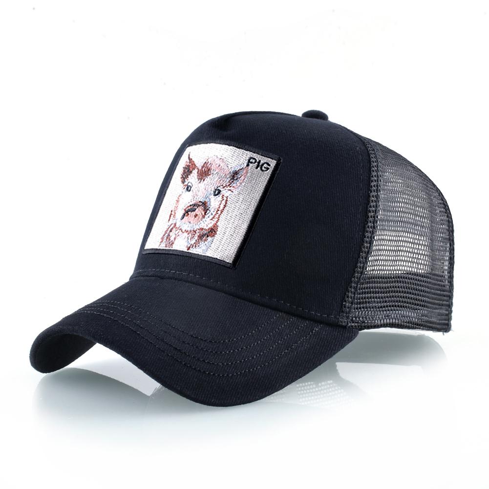 Snapback Baseball Cap For Men And Women Outdoor Mesh Visor Caps Unisex Hip Hop Trucker Bone Casquette With Pig Embroidery Patch