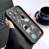Interstellar Astronaut iPhone 15/16/17 Case - Black Sandpaper Groove Design