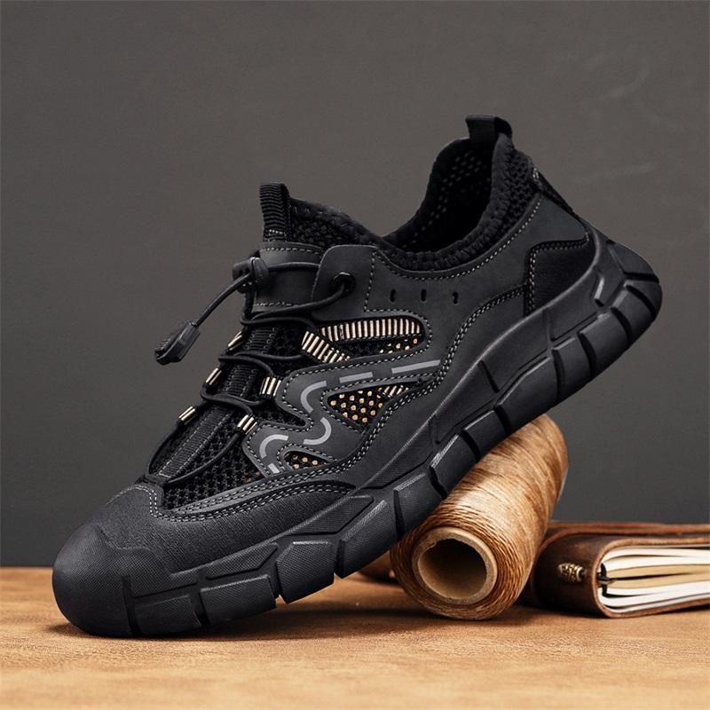 Retro-Stil Herren Outdoor Wanderschuhe Robuste wasserdichte Trekking Sneakers Rutschfeste Sohle Turnschuhe Männliche Berg Reiseschuhe