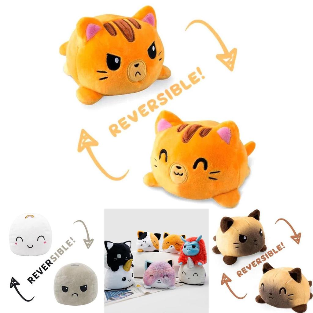 Wendeplüschkatze Stofftier Weiche und niedliche Tierpuppe für Kinder Geschenke