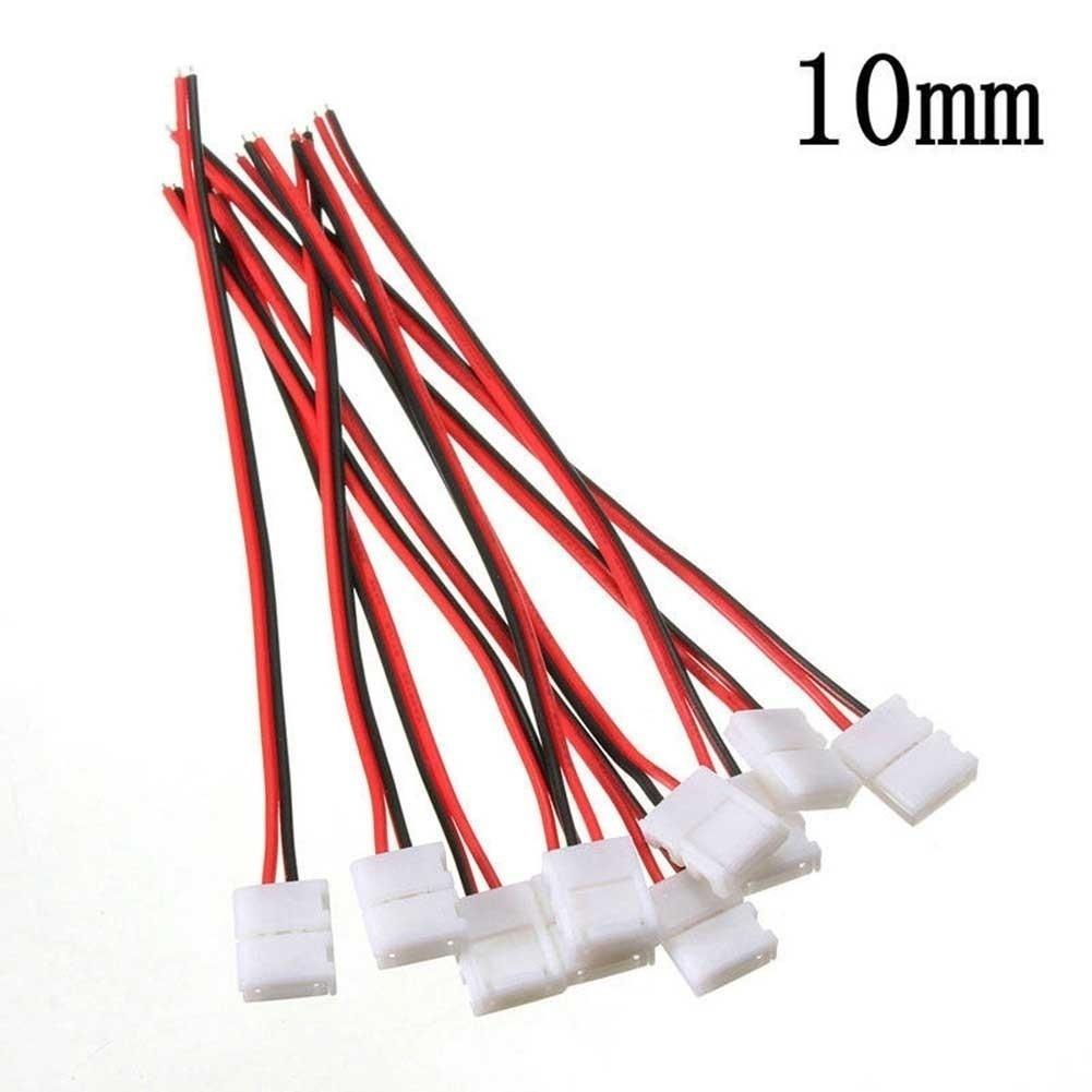 10PCS Practical New 10Pcs Cable 2 Pin LED Strip Connector 3528/5050 Single Color Adapter Useful Home Supplies