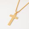 Stainless Steel Pearl Chain Necklace: Simple European & American Style, Cross Design, Ideal as a Festival Gift