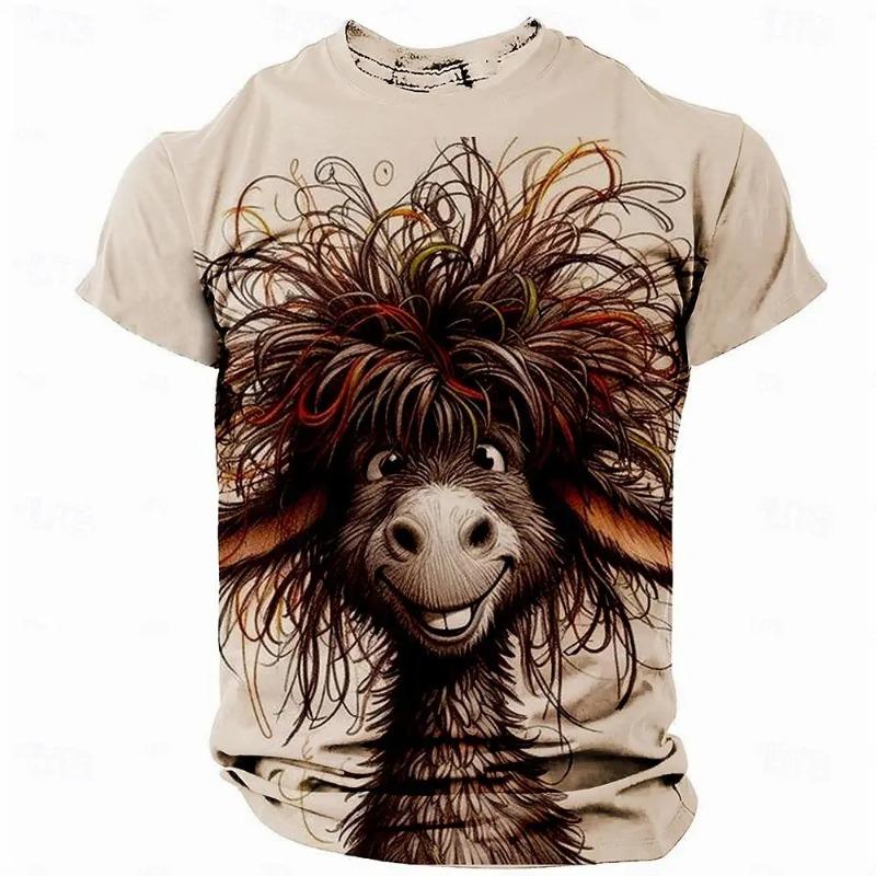 Funny Men's T Shirt Animal Chicken Print Summer Casual Short Sleeve Tee Street Fashion O-Neck Pullover Men's Oversized Clothing