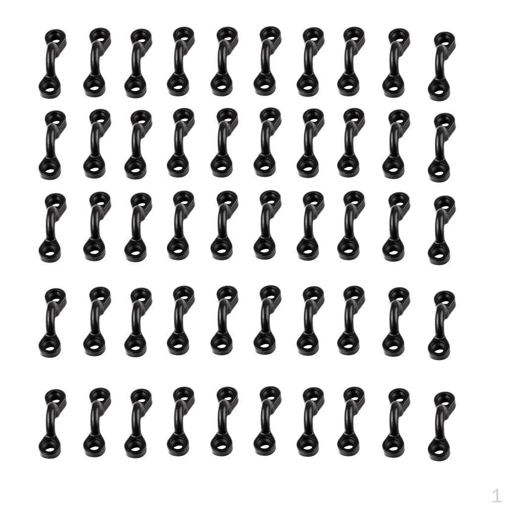 

Pack of 50 Nylon Black Kayak Canoe Boat Deck Loops Pad Eye Accessories