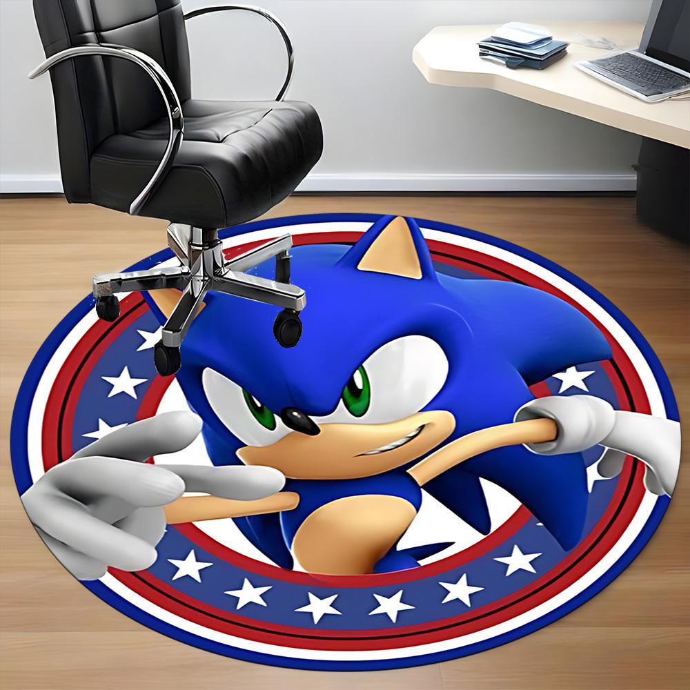 1pc Sonic Adventure Office Round Area Rug,  Under Office Chairs Bedroom Living Room Home Decor a0926026