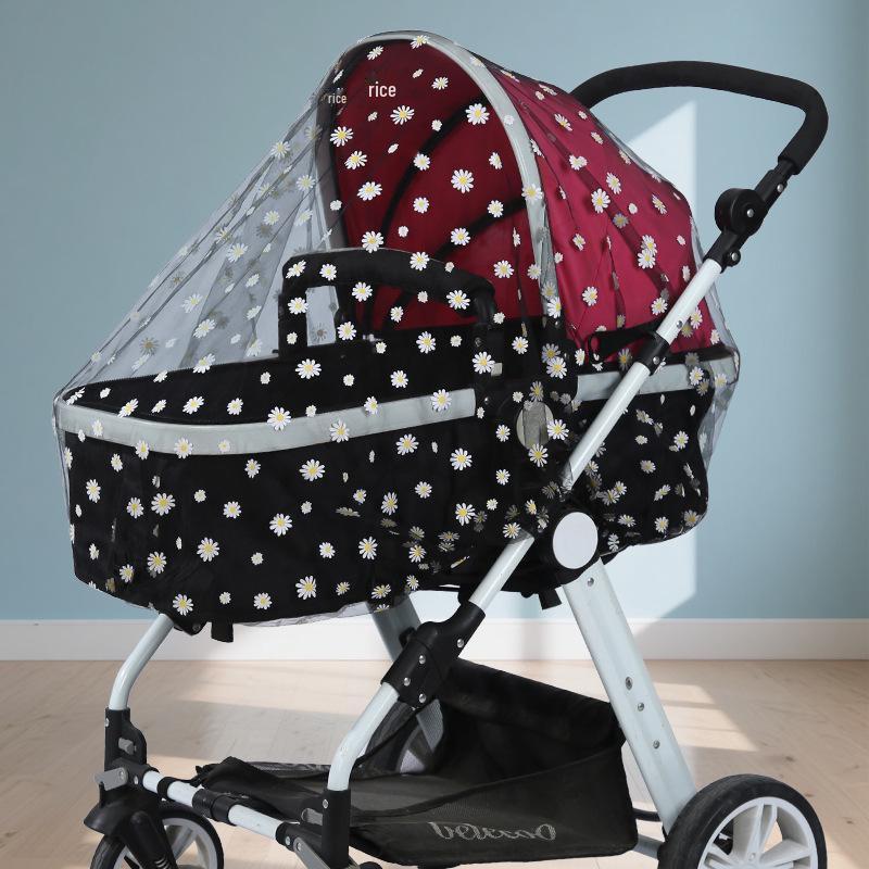 Universal Full-Cover Baby Stroller Mosquito Net with Sun Shade