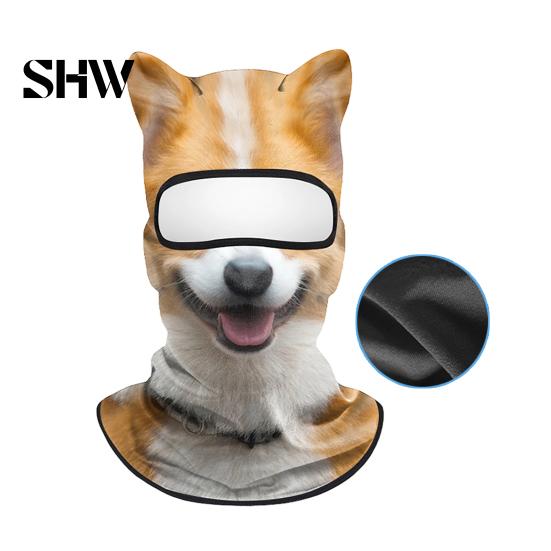 Cycling Face Mask 3D Animal with Ears, Breathable Ice Silk Balaclava for Moisture Wicking Spring Summer, Quick Drying UV Protection Full Cover