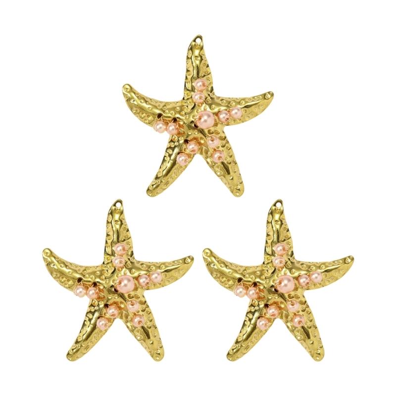 Creative Marine Jewelry Making Set with 3 Seashells Starfish Beads for Handmade Necklace Designs