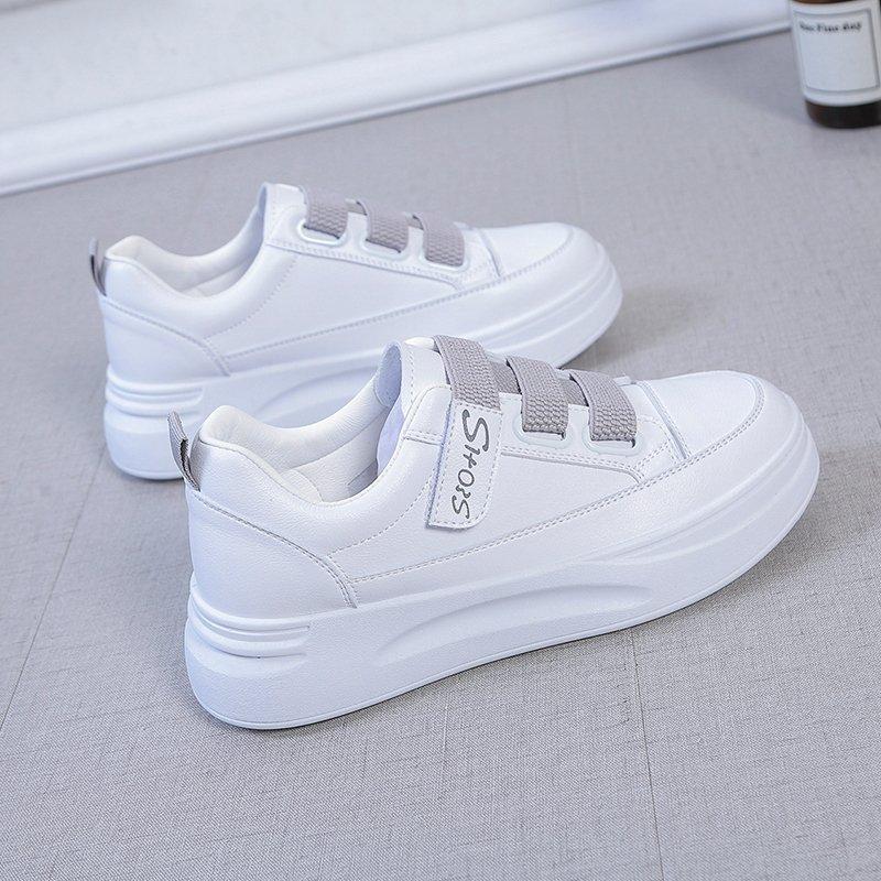 Velcro White Shoes Women  White Sports Shoes Women 'S Shoes Casual Lace -Up Women 'S Shoes Women 'S Vulcanized Shoes Tennis