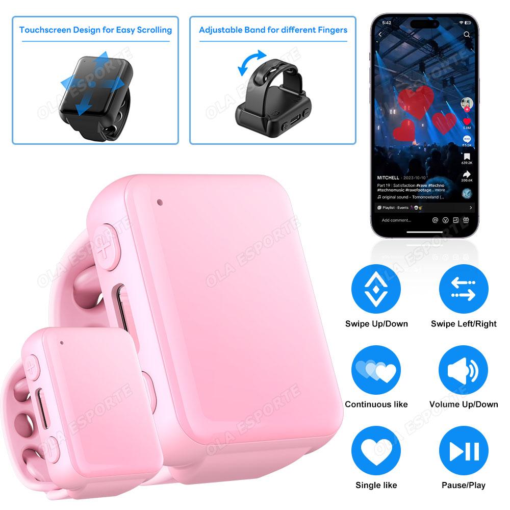 Nový Chytrý Prstencový Dálkový Ovladač Bezdrátový Bluetooth Mobilní Selfie Myš Selfie Video Automatický Otočník Stránek Prohlížení