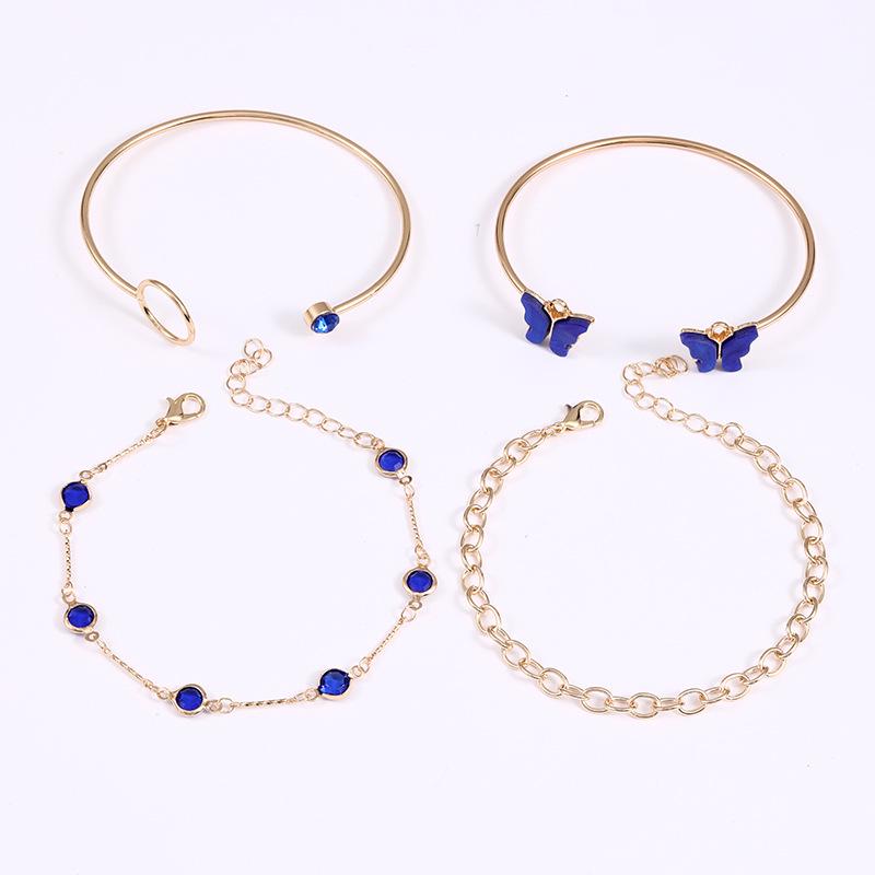 Elegantes mehrlagiges Schmetterlingsarmband-Set – Luxusschmuck im europäischen und amerikanischen INS-Stil für Damen