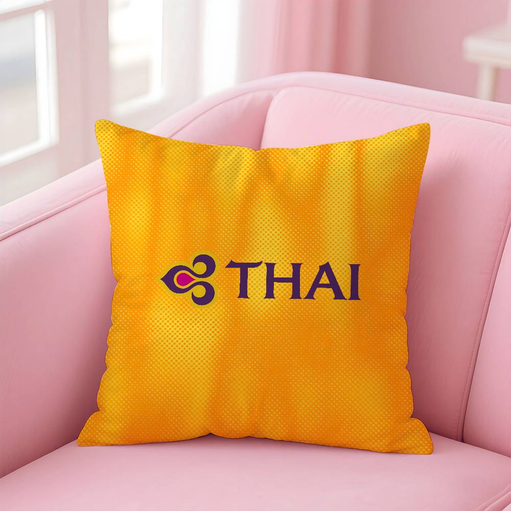 Thai Airways International Pillow Case Comfort Sofa Bed Silky Elegant Invisible Zipper Custom Decorative Cushion Cover