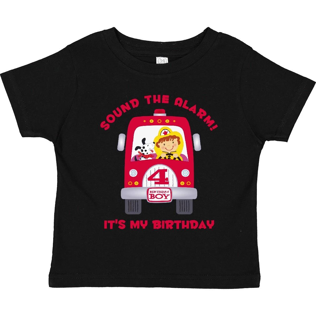 Inktastic Fire Truck 4th Birthday Boy Toddler T-Shirt Engine Fighter Fireman Kid 140
