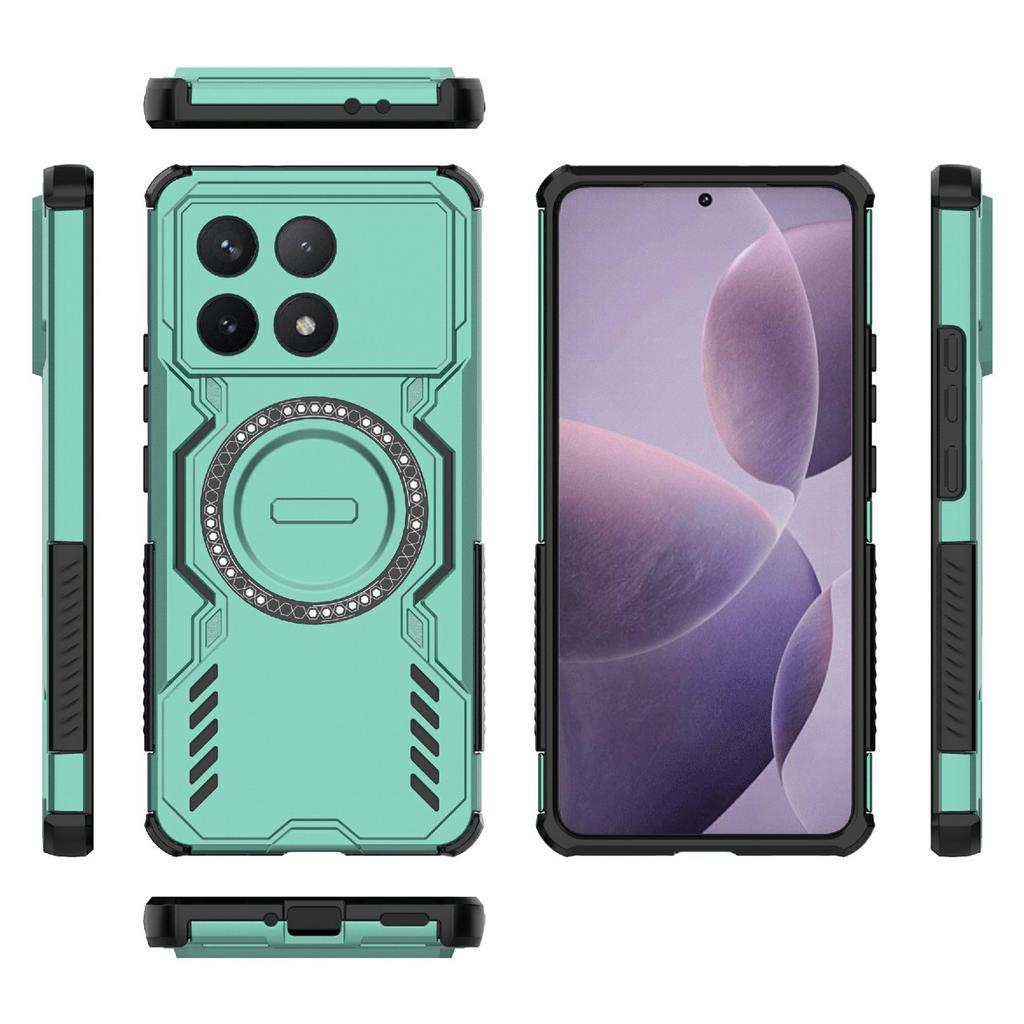 Magnetic Case For Xiaomi Poco F6 Pro 5G/Redmi K70 Pro 5G/K70 5G Butterfly Armor Hollow Heat Dissipation PC+TPU Phone Cover
