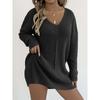 A Deep V-neck Sexy Casual Pullover Sweater for Women, A Base Layer for Autumn and Winter, A Dress Without A Belt