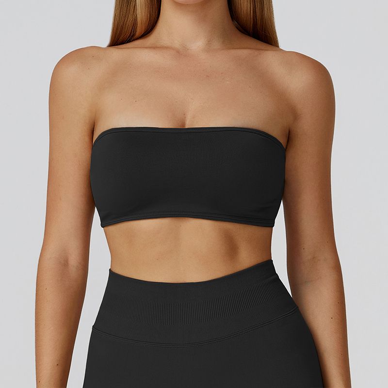 Fashion Sports Intimates Women's Shockproof Push-up Sexy Beauty Back Tube Top Yoga Vest Training Adjustable Workout Bra