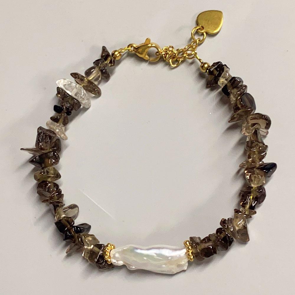 Feeling Spar Mix and Match Armband Natur Süßwasserperlen Armband Reisetrend Matching