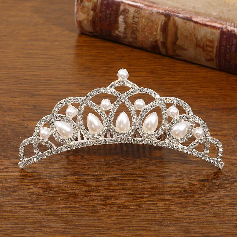 Rhinestone Tiara for Girls - Princess Crown Headpiece, Birthday Gift & Performance Hair Accessory