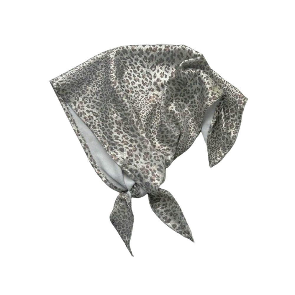 

Leopard Print Hip Hop Hair Scarf Square Shape Breathable Hair Shawl Wrap Laser Color Sunscreen Hair Band Women Accessories серебряный