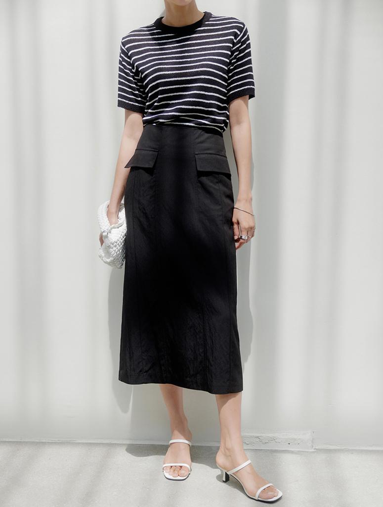 Memua Flat Pocket Midi Skirt