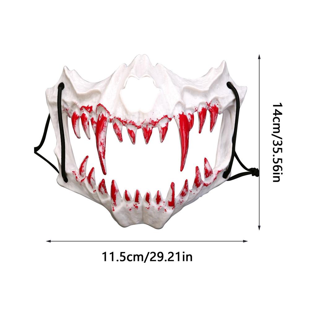 Halloween Mask Half-Face Mask Cos Dragon God Fierce Tiger Night Fork Tengu Man Wolf Mask Masquerade Prop Scary Skull Masks