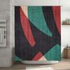 Modern Geometric Print Shower Curtain Green Red Black White Bath Decor Home Accessories Waterproof Fabric for Bathroom Size 72 x