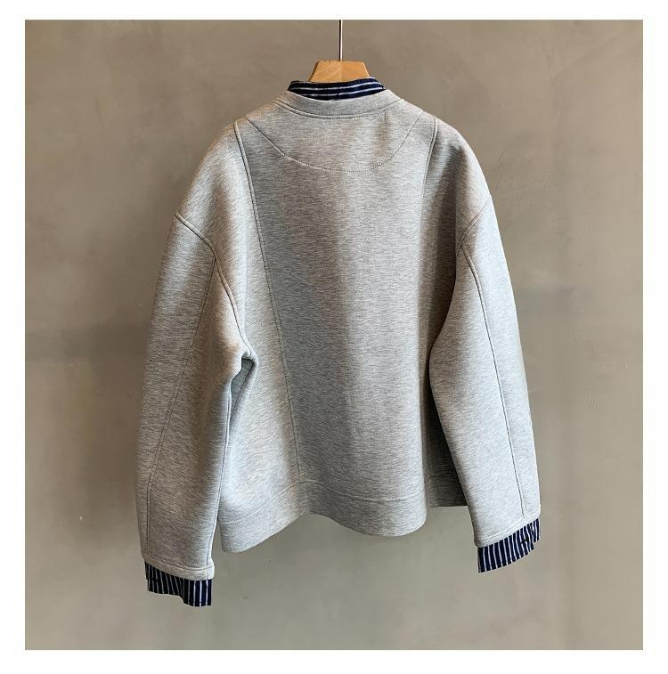 Men's 2026 Trendy Fake Two-Piece Hoodie Jacket - Button Design, Old Money Style, Casual Loose Fit