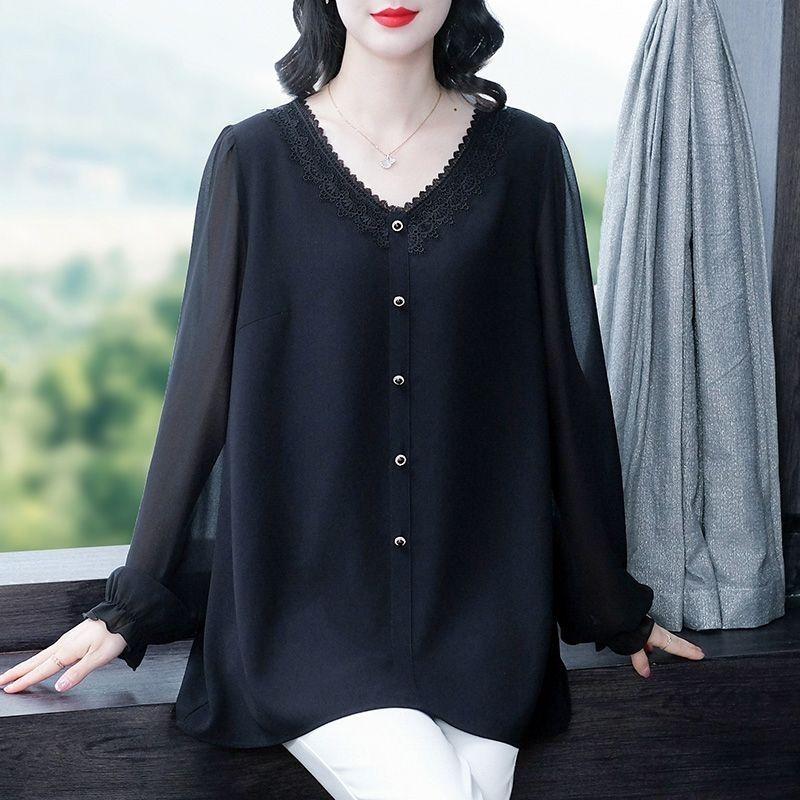 Mid-length Long-sleeved Shirt for Women New Spring Autumn Clothing Versatile Stylish Tops