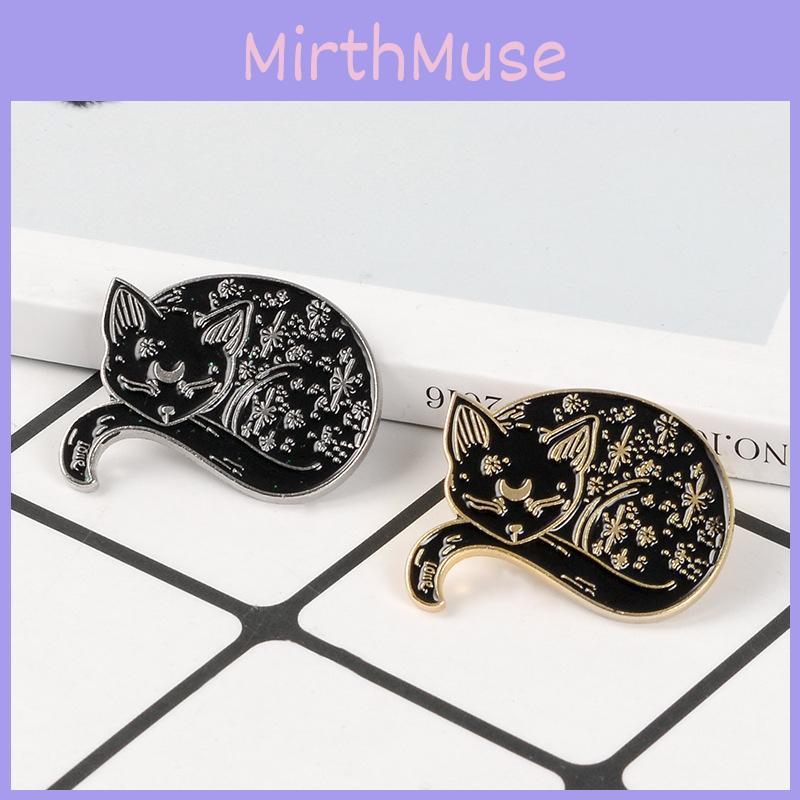 Unique Cartoon Cat Brooch Cute Sleeping Cat Design Fashionable Alloy Pin For Unisex Style