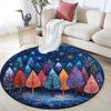 Winter Forest Round Area Rug,Carpet Rug for Living Room Bedroom Sofa Playroom Decor,Non-slip Floor Mat