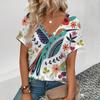 Women's T-Shirt Summer V-Neck T Shirt for Women Daily Fashion Short Sleeve Casual T-Shirt 3d Print Female Clothes Tshirt