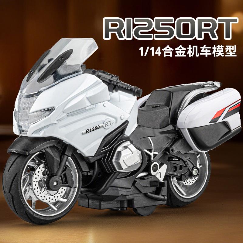 1:14 R1250RT Metall Druckguss Motorrad Modell Sound Licht Pull Back Ausstellungsstück Foto Requisite Back To School Geschenk