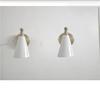 Ζεύγος Χειροποίητων Απλίκα Τοίχου : Λάμπες από Ακατέργαστο Ορείχαλκο & Λευκό Κώνο