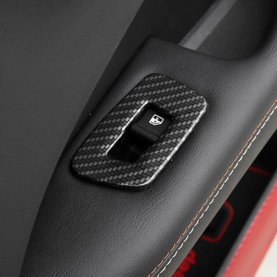 Carbon Fiber Door Window Lift Switch Cover for Jeep Compass 2017- Interior