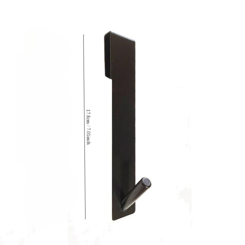 Hanging Glass Door With Stainless Steel Back Hanging Detachable Hanger, Bathroom Non Perforated Metal Clothes Hook
