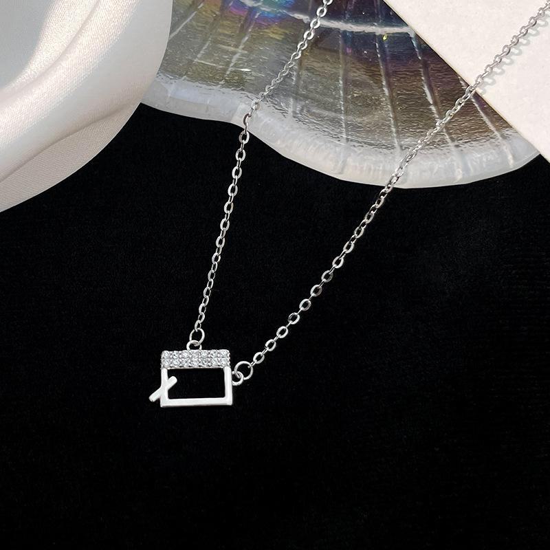 Banyan Tree S925 Silver Alphabet Necklace: Women's Summer Diamond Pendant with 26 English Letters Elegantly Designed.