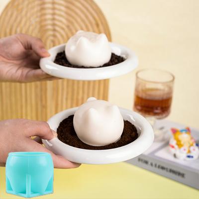 Fette Katze Milchpudding Silikonform Halloween Gelee Schüssel Kuchen Blau Kalt Eis Pulver Form Kuchen Küche Dekoration Zubehör