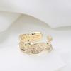 Fashion Personalized Bump Wave Ring Opening Adjustable Green Zircon Ring Korean Version Ring Jewelry Fashion