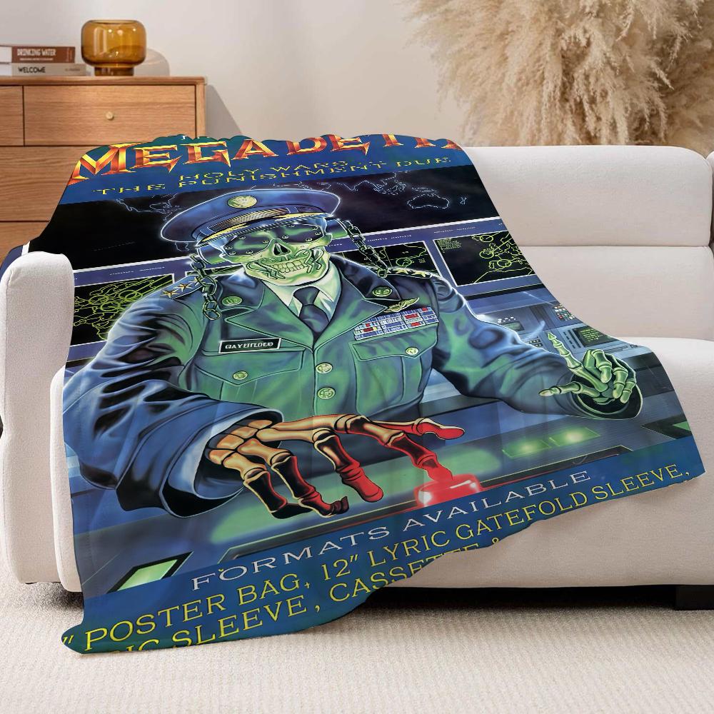 Rock band M Megadeth Blanket For Sofa Office Bed Plane Travel Sleep Read Relax Camping Soft And Warm