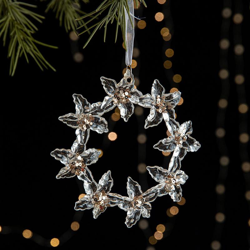 Christmas Ornament Christmas Tree Pendants Snowflake Butterfly Hanging Ornament Christmas Supplies Navidad New Year Gifts