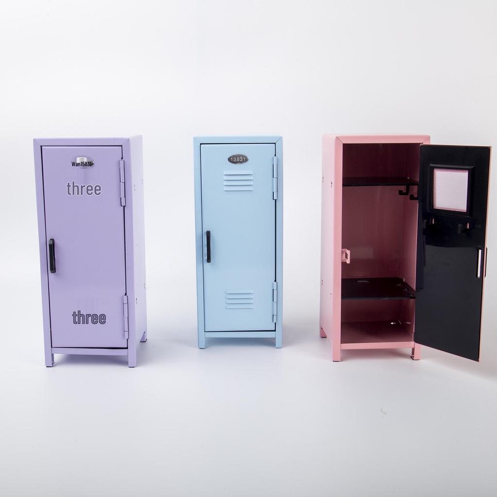Multi-color Metal Storage Box with Lock - Desktop Cosmetic Organizer & Money Safe