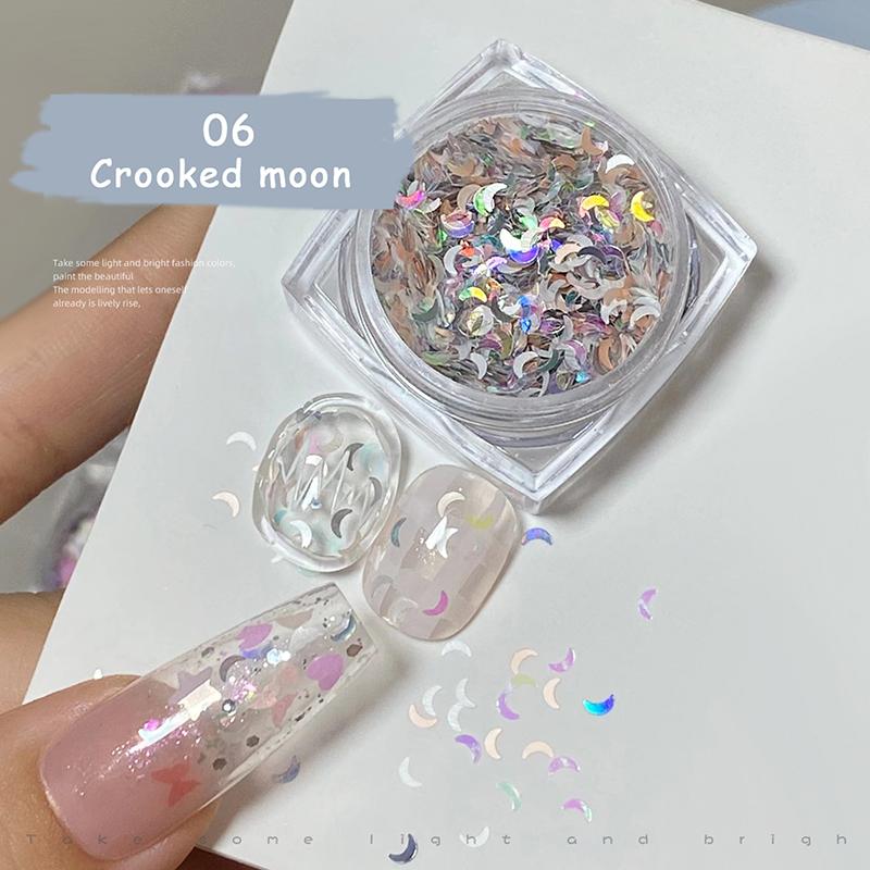 Nail Art Sequins Six Shapes Glitter Sweet Girl Accessories Manicure Supplies Colorful Sticker Make Up Diy Decals Decoration