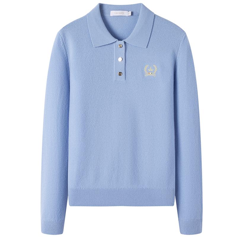 Navigare Women's 100% Wool Embroidered Knit Sweater