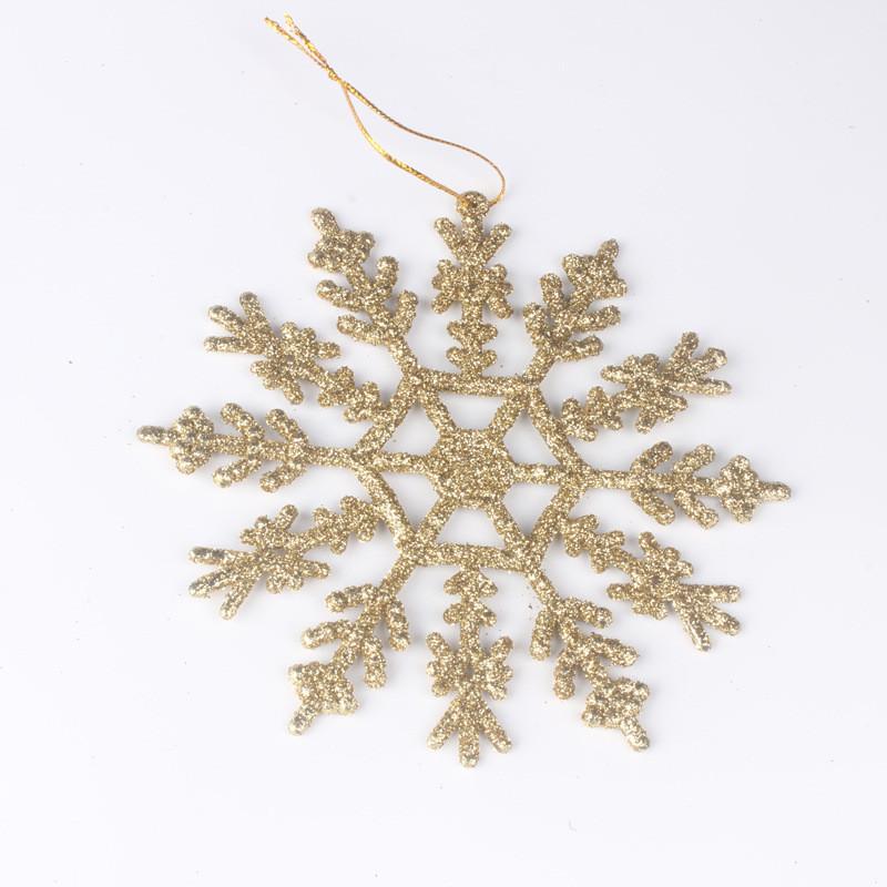 Charmants Ornements Flocon de Neige en Plastique 12 cm Pour Décorations d'Arbre de Noël en Or Rouge Argent Rose et Blanc